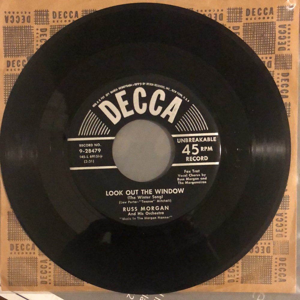 Russ Morgan Look Out The Window Vinyl 45 Record